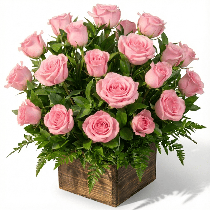 Arreglo Floral una cara rosas rosadas x 24