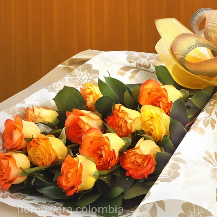 ramillete rosas confeti x 12