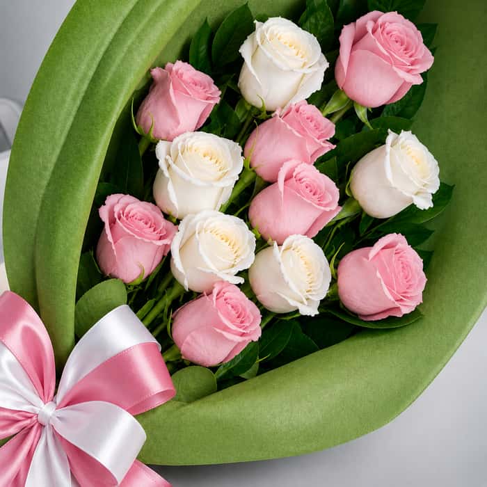 ramillete rosas varios colores x 12