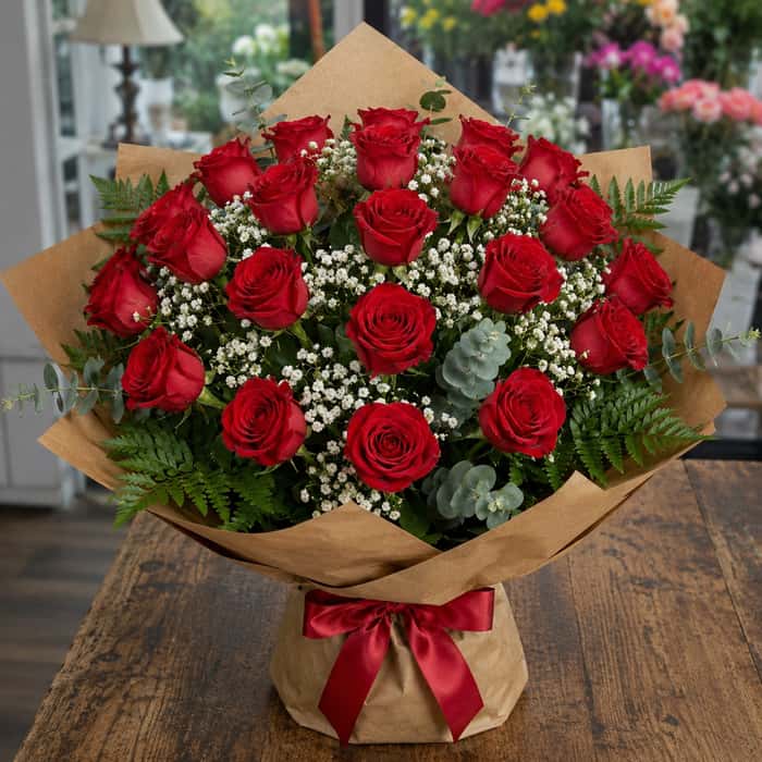 Ramillete coreano rosas rojas x 24