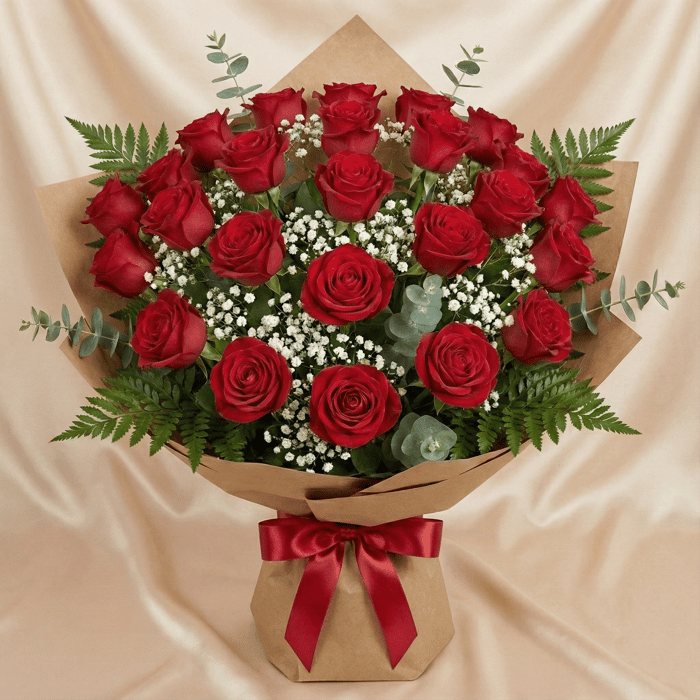 Ramillete coreano rosas rojas x 24