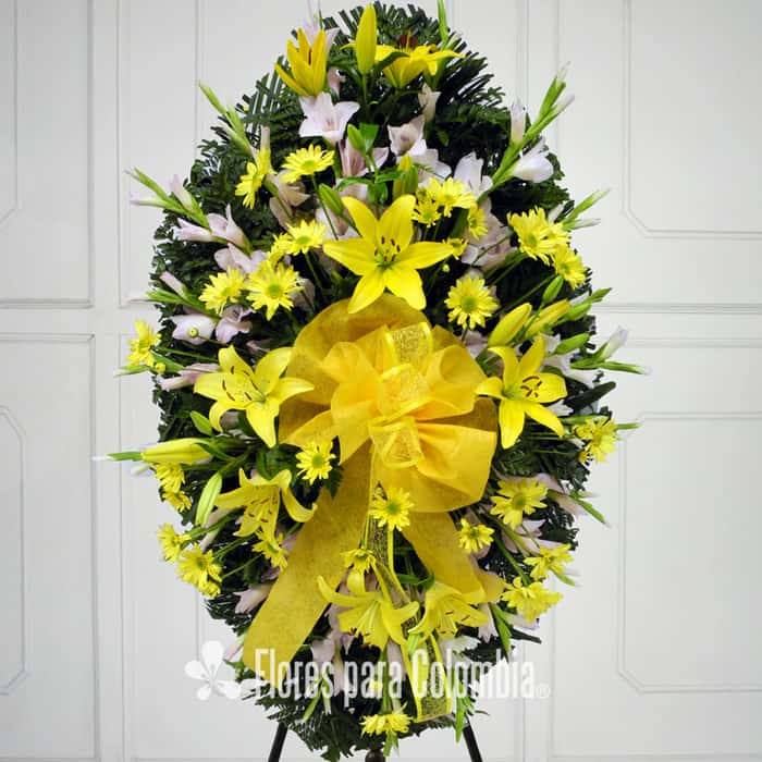 corona ovalada varias flores