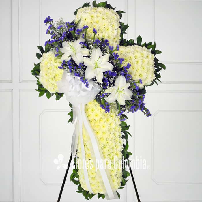 cruz varias flores