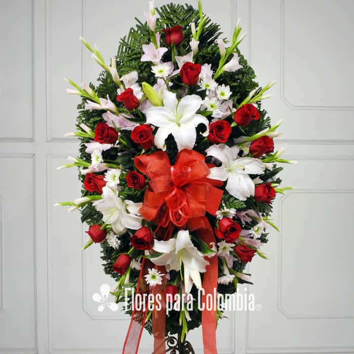 corona ovalada varias flores