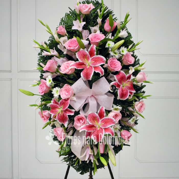 corona ovalada varias flores