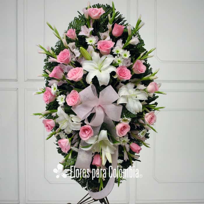 corona ovalada varias flores