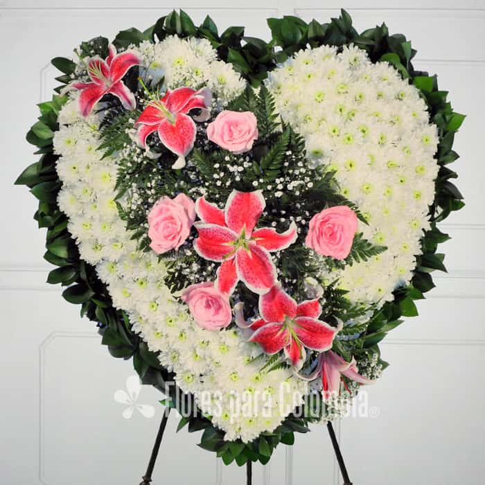 corazón varias flores