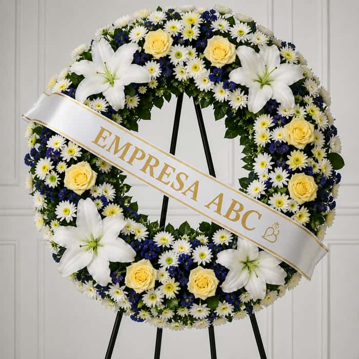 Corona de Condolencias con Cinta Personalizada