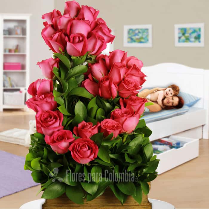 abrazo rosas rosadas x 30