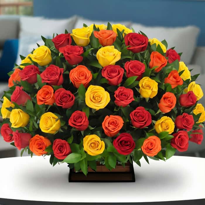 Arreglo Floral de rosas en varios colores x 48