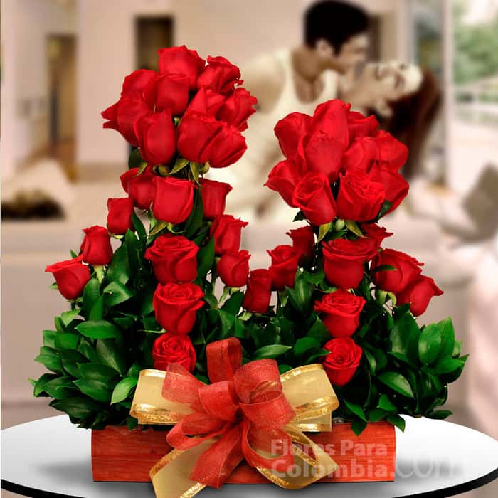 pareja rosas rojas x 40