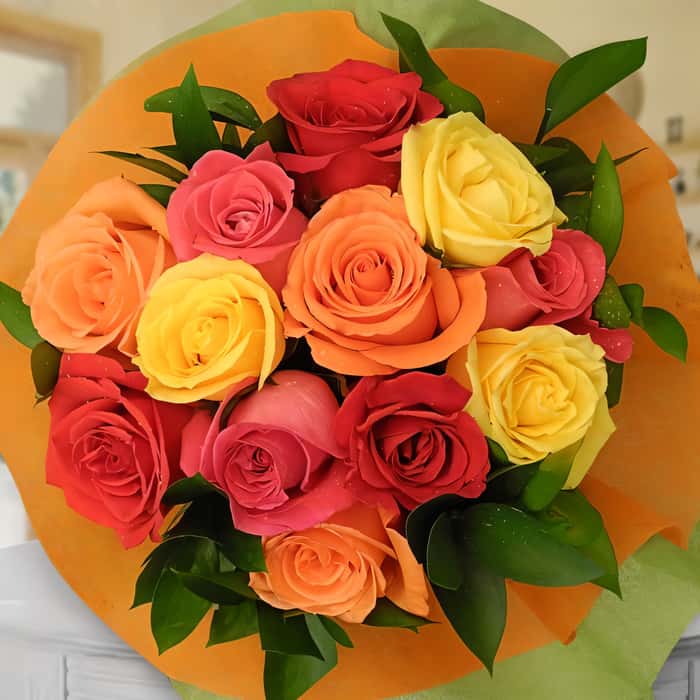 bouquet rosas varios colores x 12