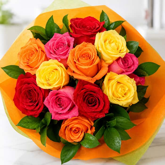 bouquet rosas varios colores x 18