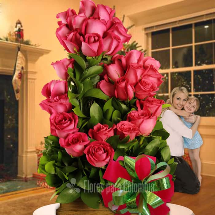 abrazo rosas rosadas x 30