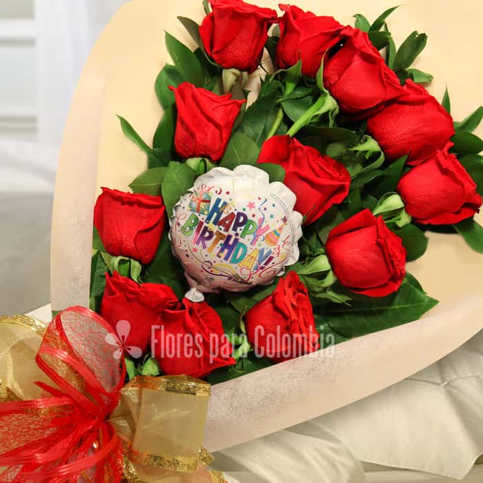 ramillete rosas rojas x 18