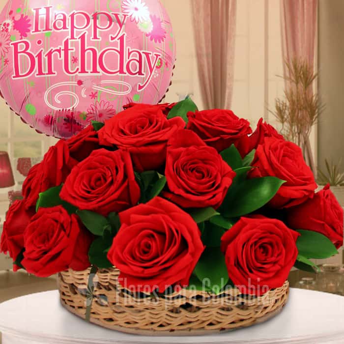 Arreglo Floral una cara rosas rojas x 18