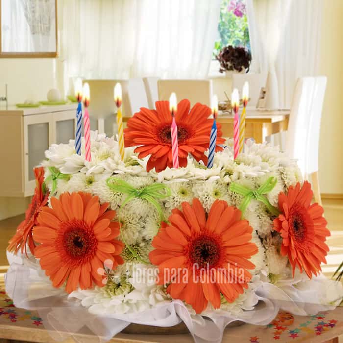pastel varias flores x 11
