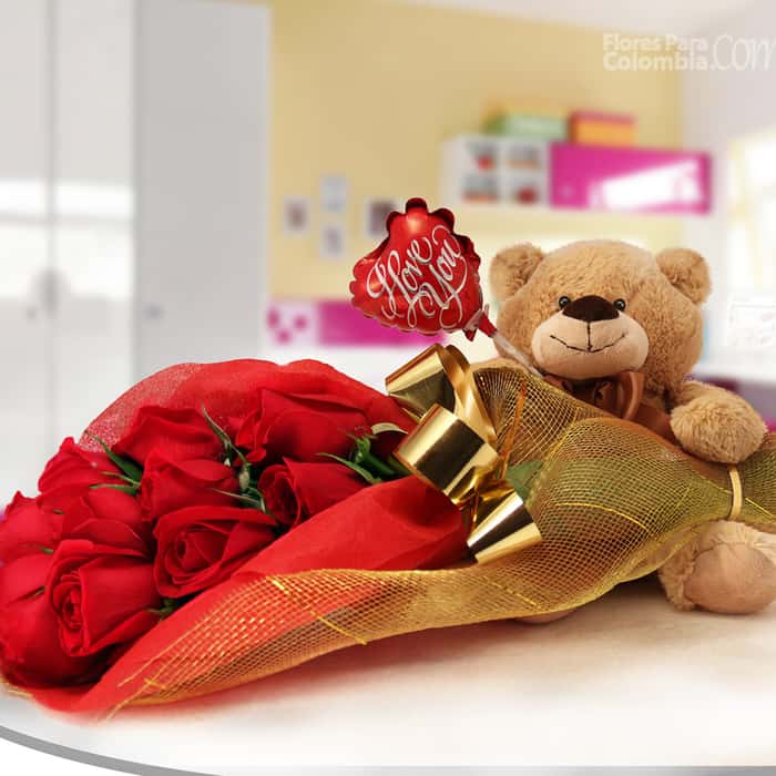 ramillete rosas rojas x 12