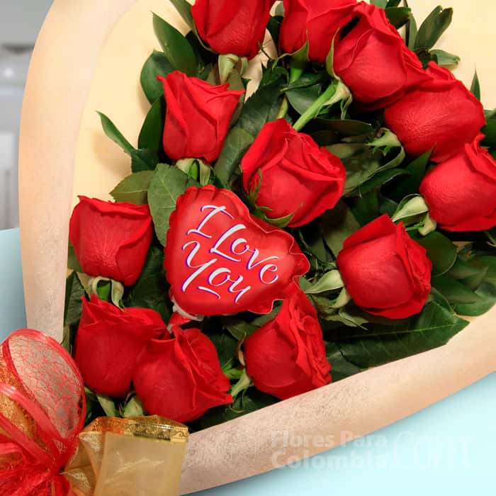 ramillete rosas rojas x 18
