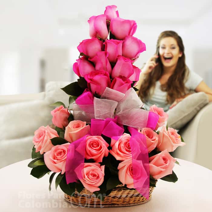 triangular rosas varios colores x 24