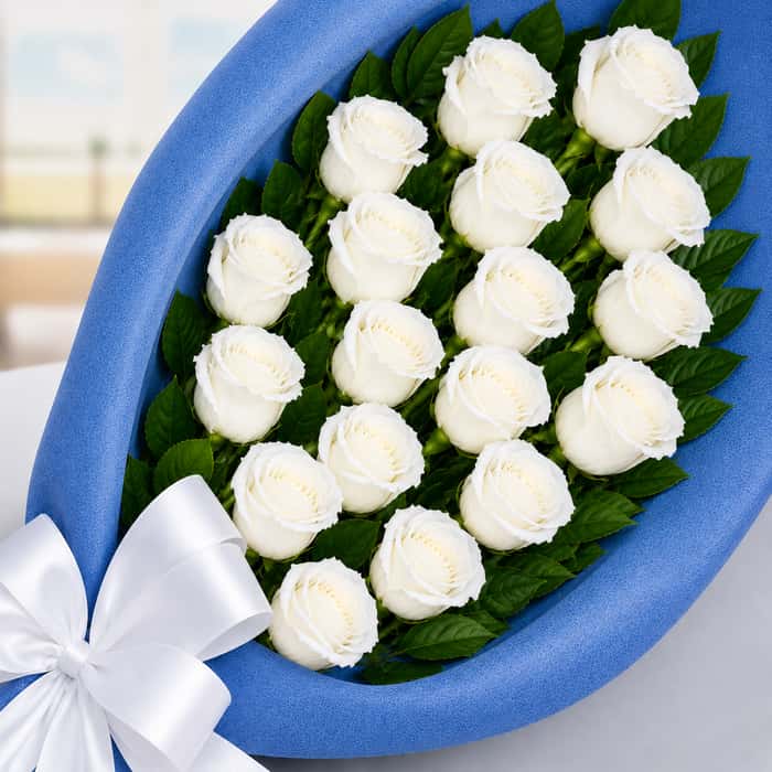 ramillete rosas blancas x 18