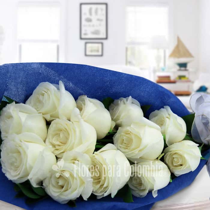 ramillete rosas blancas x 18