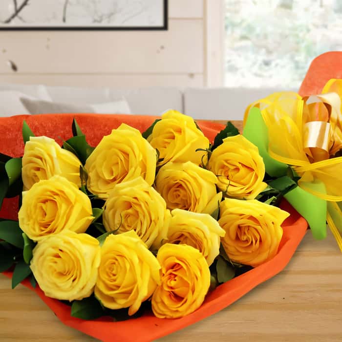 ramillete rosas amarillas x 12