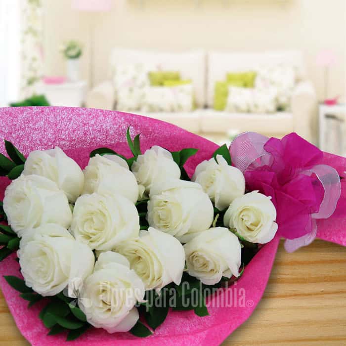 ramillete rosas blancas x 24
