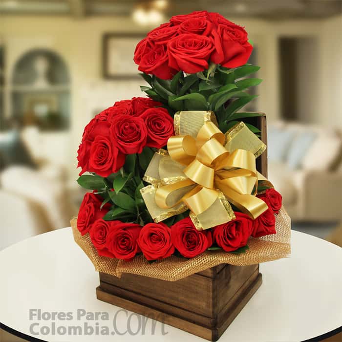Arreglo Floral una cara rosas rojas x 36