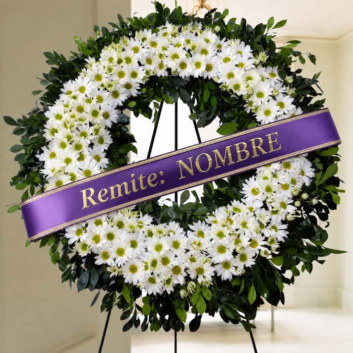 Corona de Condolencias con Cinta Personalizada