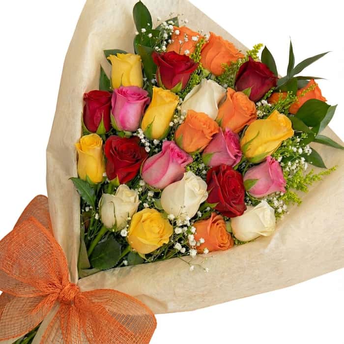 ramillete rosas varios colores x 24