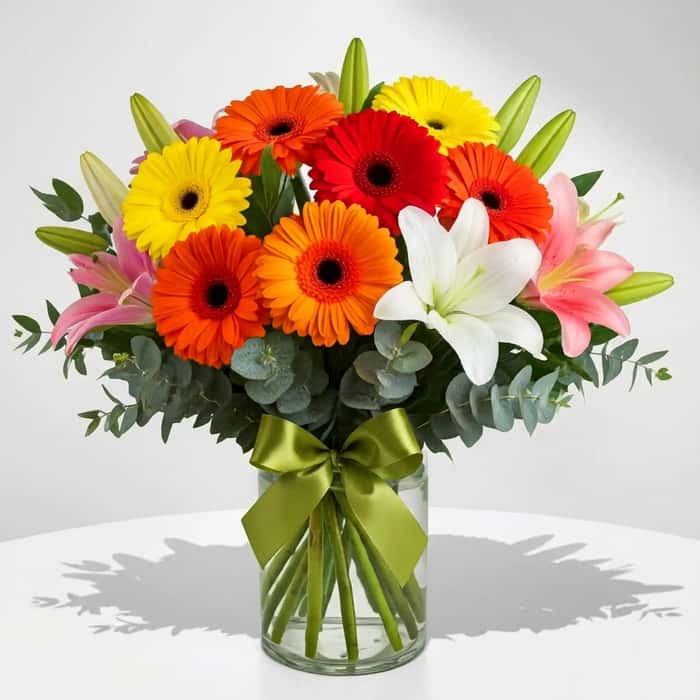 Arreglo Floral una cara varias flores x 24